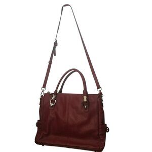 NWOT S-Zone Women's Red Cowhide Leather Large Purse